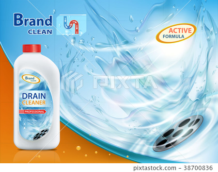 Plastic container with drain cleaner. 38700836