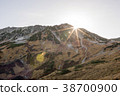 日出在北阿爾卑斯山，立山 38700900