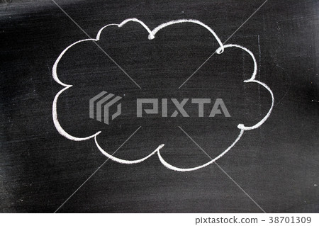 White color chalk drawing as blank speech bubble White color chalk drawing as blank speech bubble 38701309