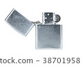 Steel silver lighter open isolated clippingpath 38701958