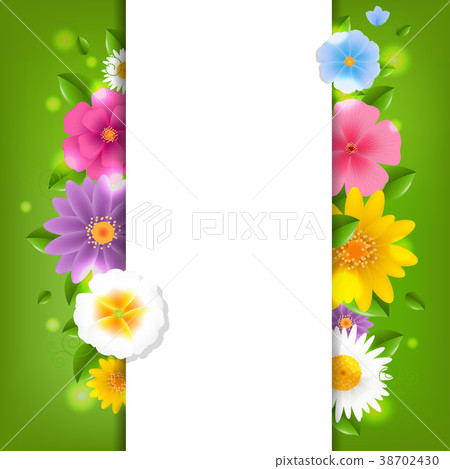 Card With Flowers Happy Birthday Card Stock Illustration 38702430 Pixta