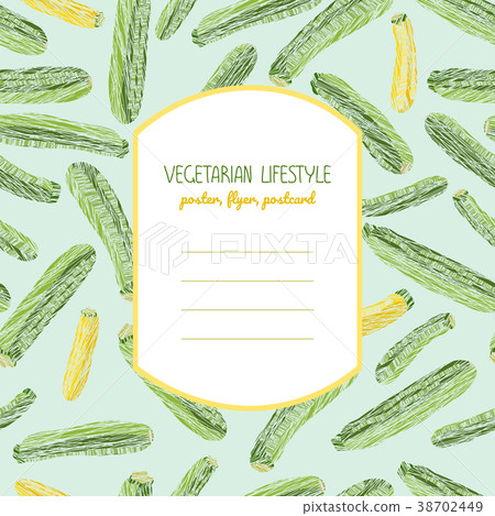 Green and golden zucchini. Copy space. Seamless. Green and golden zucchini. Copy space. Seamless. 38702449