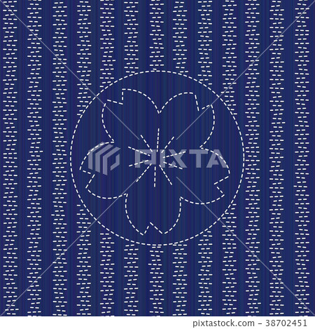 Sashiko pattern. Blooming sakura flower. Seamless. Sashiko pattern. Blooming sakura flower. Seamless. 38702451