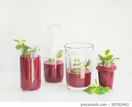 Fresh morning beetroot smoothie or juice in Fresh morning beetroot smoothie or juice in 38702463