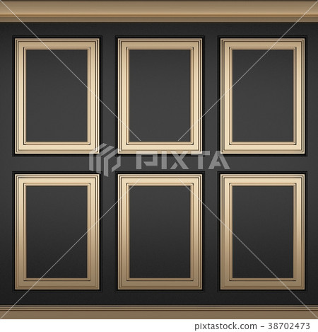 decoration classic black wall ,3d render 38702473