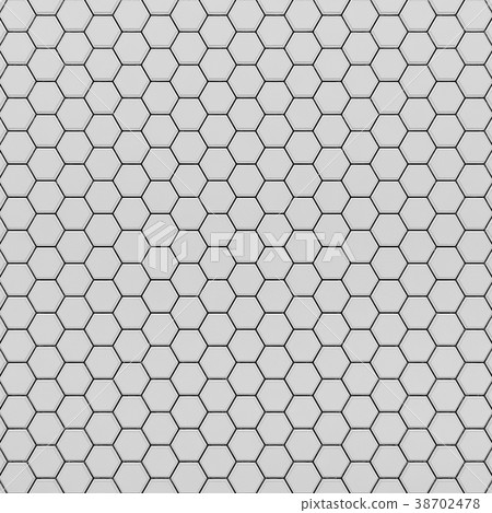 3d rendering of  hexagons background, top view 38702478