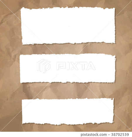 Ripped Paper Set With Cardboard Background Ripped Paper Set With Cardboard Background 38702539