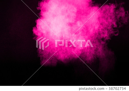 abstract pink dust explosion on  black background 38702734