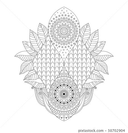 Boho floral mehendi pattern 38702904