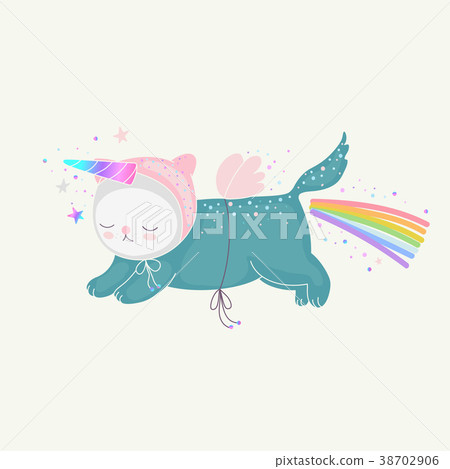 Unicorn cat vector 38702906