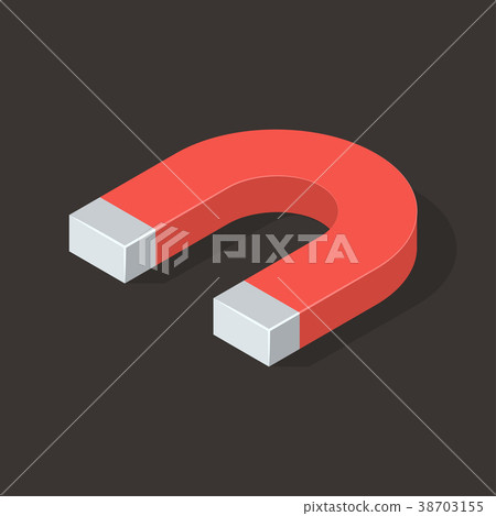 Magnet on Brown Background. Isometric Vector 38703155
