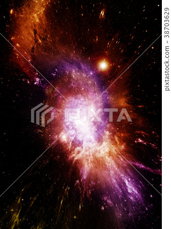 Stars, dust and gas nebula in a far galaxy 38703629