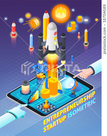 Entrepreneurship Activity Isometric Composition 38704089