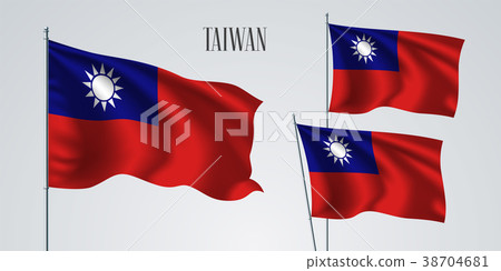 Taiwan waving flag set of vector illustration Taiwan waving flag set of vector illustration 38704681