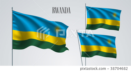 Rwanda waving flag set of vector illustration Rwanda waving flag set of vector illustration 38704682