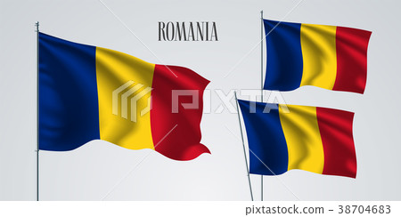 Romania waving flag set of vector illustration Romania waving flag set of vector illustration 38704683