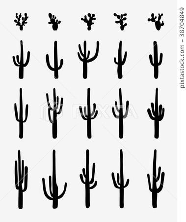 silhouettes of cactus  38704849