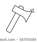 Linear axe icon flat style 38705089
