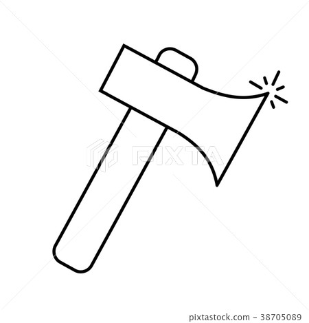 Linear axe icon flat style 38705089