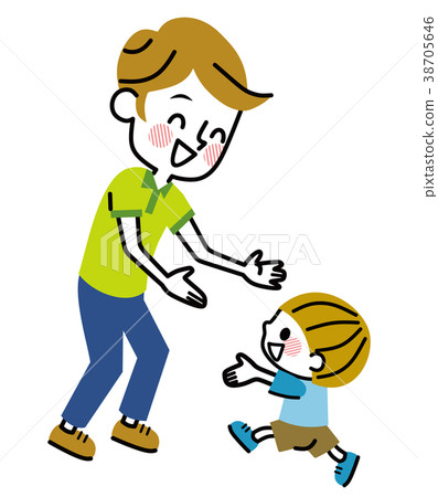 Kid running to dad 38705646