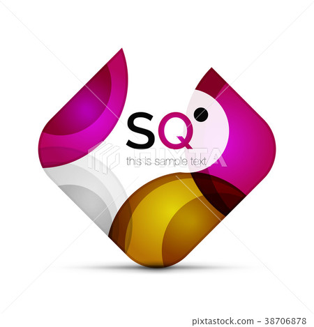 Vector square geometric abstract business emblem 38706878