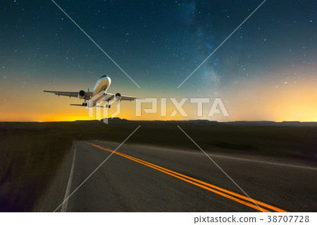 Plane on deserted background Plane on deserted background 38707728
