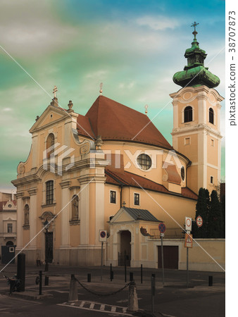 Church of the Carmelites is religion landmark of Gyor in Hungary Church of the Carmelites is religion landmark of Gyor in Hungary 38707873