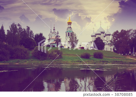 Kremlin (Cathedral) Square at sunny day in Vologda, Russia 38708085
