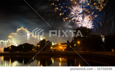 fireworks show minsk night 38708086