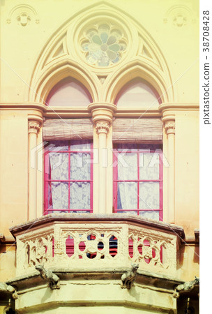 Window of Neogothic house 38708428
