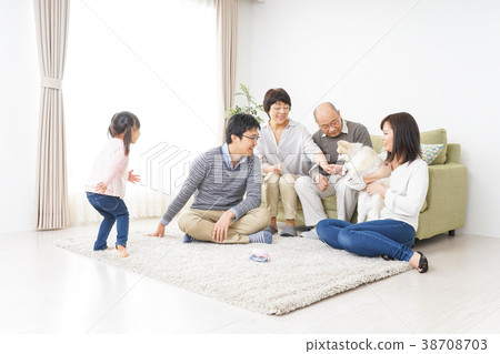 Happy family of 3 generations Happy family of 3 generations 38708703