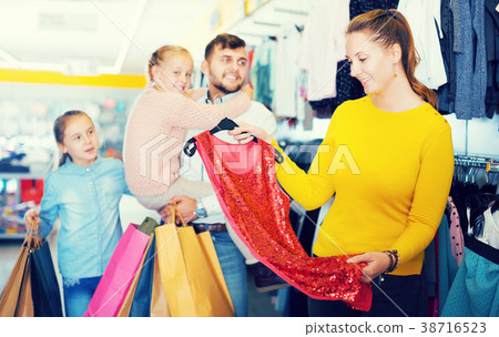 woman looking new red dress 38716523