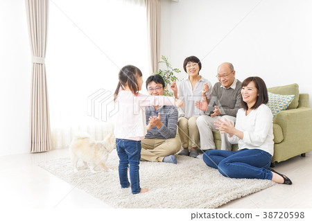 Family playing with children and good friends Family playing with children and good friends 38720598