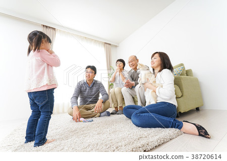Family playing with children and good friends Family playing with children and good friends 38720614