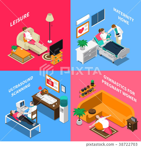 Pregnant Woman Isometric Concept 38722703