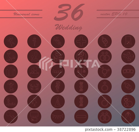 Set of wedding icons in modern thin line style Set of wedding icons in modern thin line style 38722896