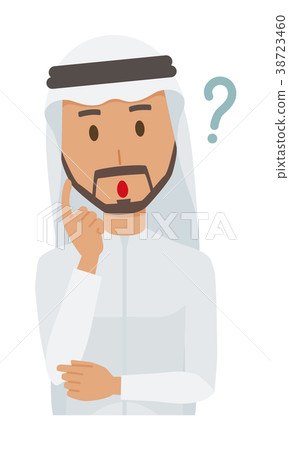 Arab men in national costumes are thinking 38723460
