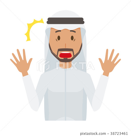 Arab men in national costumes are surprised Arab men in national costumes are surprised 38723461