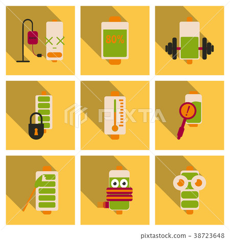 Discharged and fully charged battery smartphone - Discharged and fully charged battery smartphone - 38723648