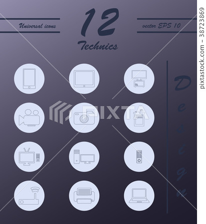 Unique thin line icons set of computer hardware Unique thin line icons set of computer hardware 38723869