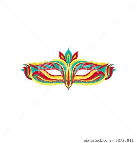 Colorful flat vector icon of beautiful masquerade Colorful flat vector icon of beautiful masquerade 38723911