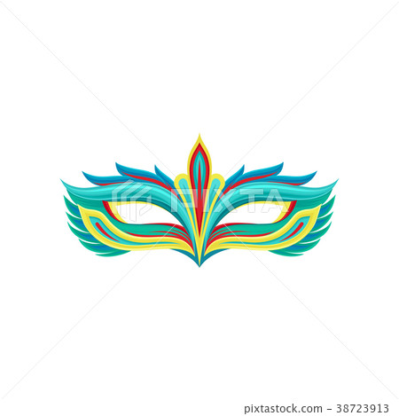Multi colored festival mask in flat style Multi colored festival mask in flat style 38723913