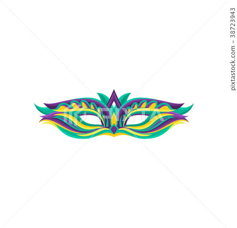Vibrant Venetian mask in flat style. Celebration Vibrant Venetian mask in flat style. Celebration 38723943