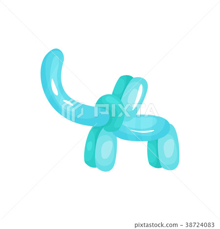 Cartoon illustration of bright blue balloon in 38724083