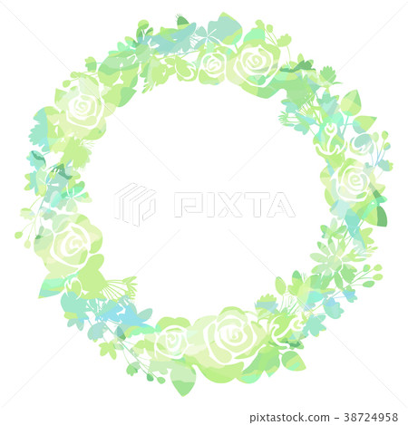 Green flower wreath - Stock Illustration [38724958] - PIXTA