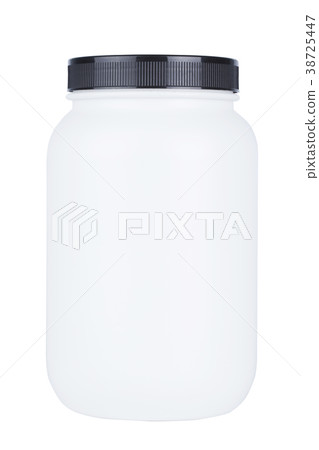 Whey white container empty design label isolated Whey white container empty design label isolated 38725447