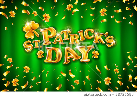 vector Happy St. Patrick's Day on green curtain 38725593