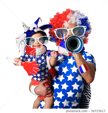 Father in a wig and the son of the France fans Father in a wig and the son of the France fans 38725617