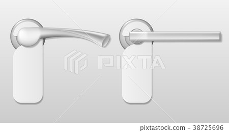 Metal Hotel door handle Lock with white blank 38725696