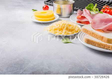 Ingredients for making grilled hawaii toast Ingredients for making grilled hawaii toast 38726426